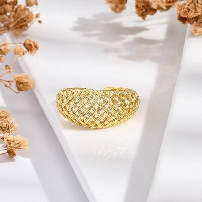 Rack Plating Brass Cuff Finger Rings for Women