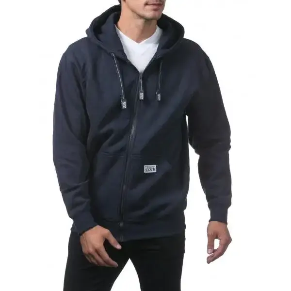 Pro Club Men's Hoodie with Full Zip, Front Pockets, - Original Style and Quality Cotton Fabric