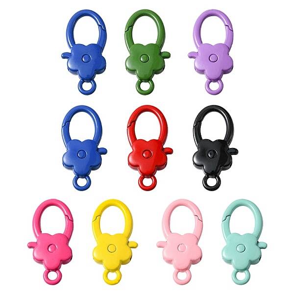 10Pcs Spray Painted Alloy Lobster Claw Clasps