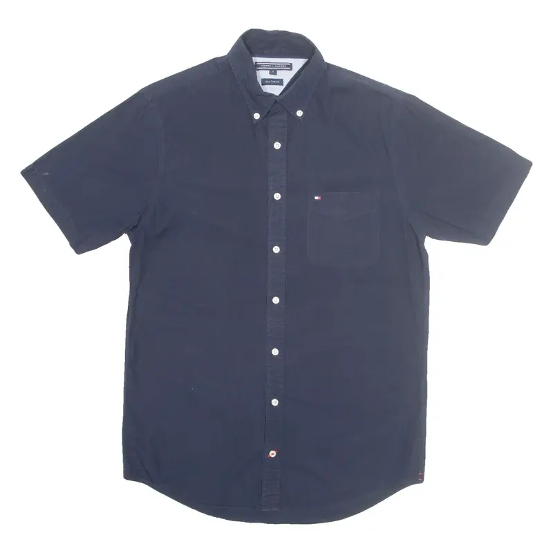 TOMMY HILFIGER Mens Plain Shirt Blue S