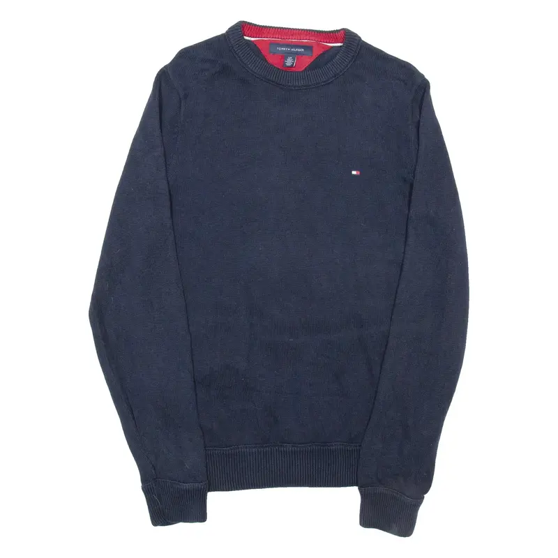 TOMMY HILFIGER Mens Jumper Blue Tight Knit S
