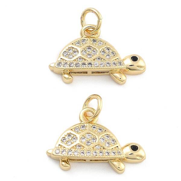 Brass Pave Clear Cubic Zirconia Pendants
