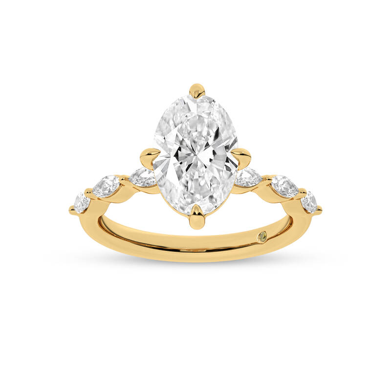 Cabo Oval Lab Grown Diamond Engagement Ring | 14K Yellow Gold 2 5/8 CT. TW.