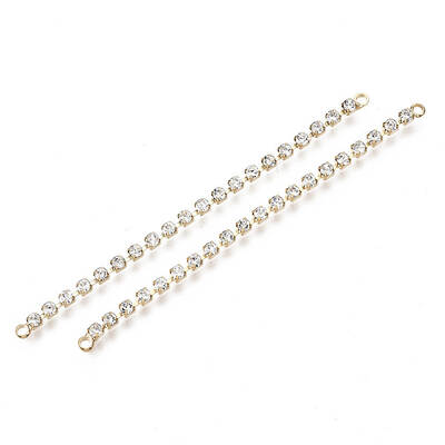 Brass Micro Cubic Zirconia Chain Links Connectors