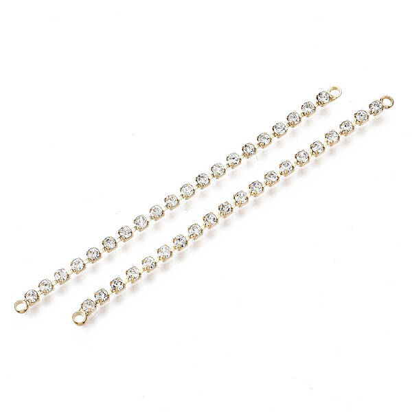 Brass Micro Cubic Zirconia Chain Links Connectors