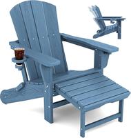 【dealsforyoudays】Folding Adjustable Adirondack Chair with Retractable Ottoman Outdoor Lounge