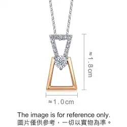 18K White & Red Gold Diamond Necklace