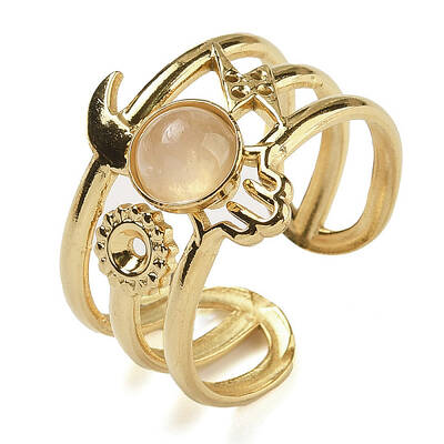 Natural Rose Quartz Finger Rings