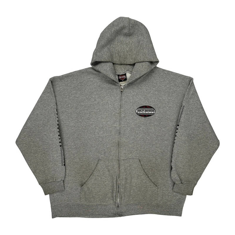 Monty'S Cycle Shop Harley Davidson Graphic Hoodie - XL Grey Cotton Blend
