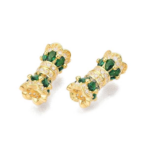 925 Sterling Silver Micro Pave Cubic Zirconia Screw Clasps