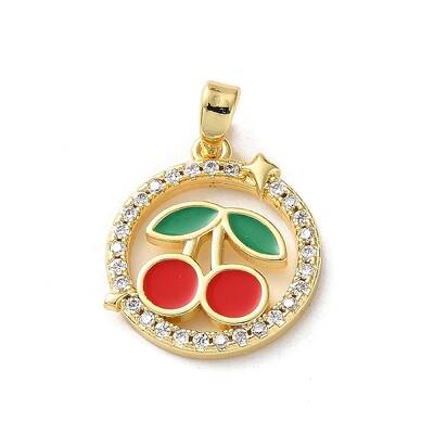 Brass Micro Pave Cubic Zirconia Pendants