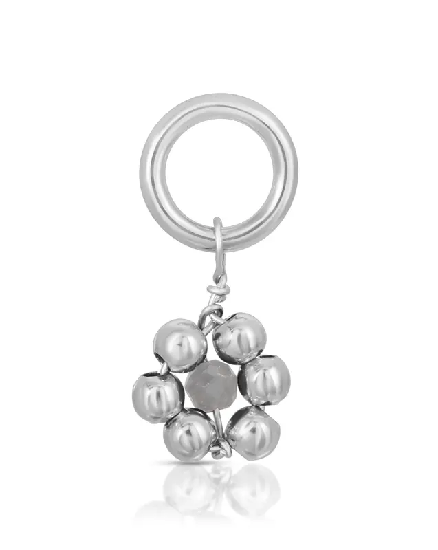 One Love Flowercita Birthstone Charms | Month/Gemstone: March - Aquamarine | Metal Color: Silver