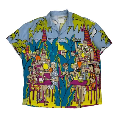 Joel Resnicoff Esprit Graphic Hawaiian Shirt - Medium Multicoloured Cotton