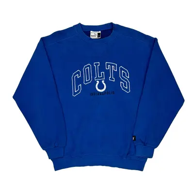 Indianapolis Colts Puma Nfl Sweatshirt - Large Blue Cotton Blend