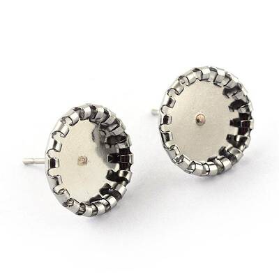 Tarnish Resistant 304 Stainless Steel Cabochons Stud Earring Settings