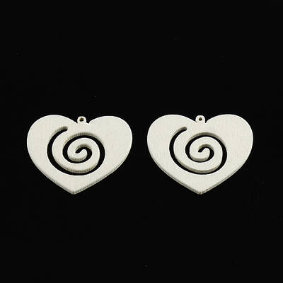 Dyed Heart Wood Pendants
