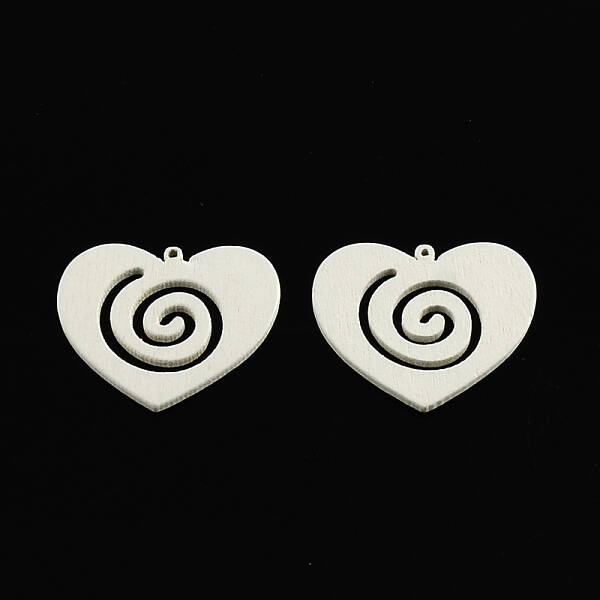 Dyed Heart Wood Pendants