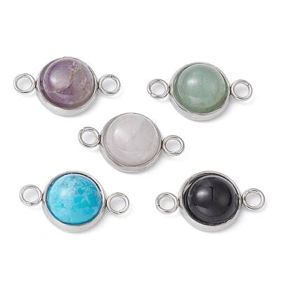 Natural & Synthetic Mixed Stone Connector Charms