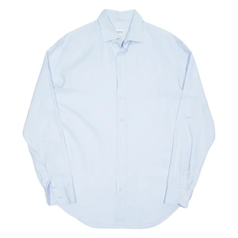 ARMANI COLLEZIONI Mens Plain Shirt Blue Long Sleeve L