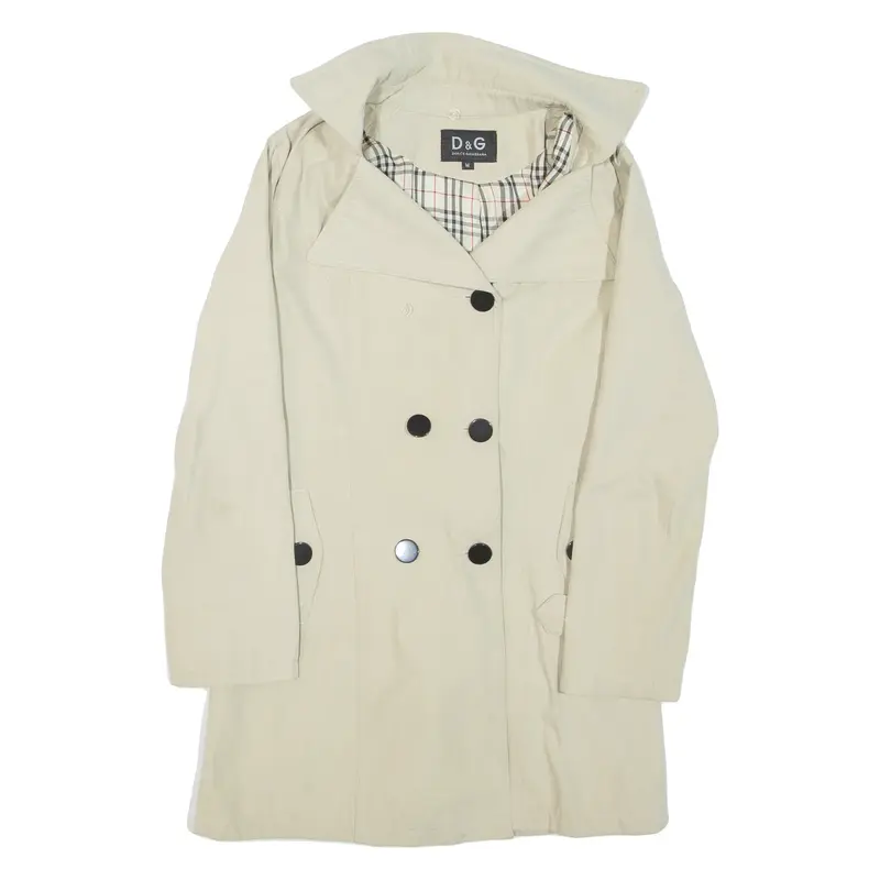 DOLCE & GABBANA Womens Trench Jacket Cream M