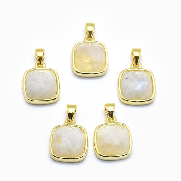 Natural Rainbow Moonstone Pendants