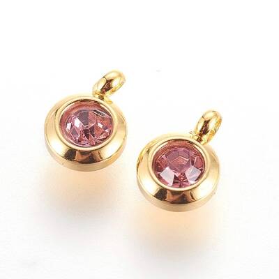 304 Stainless Steel Rhinestone Charms