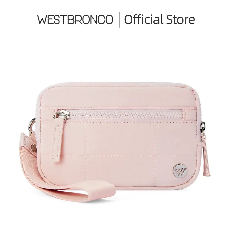 【limited stock】WESTBRONCO FallFreshness Puffer RFID Wristlet Wallets Bag Women Nylon Quilted Handbag with Zipper, RFID Bl...