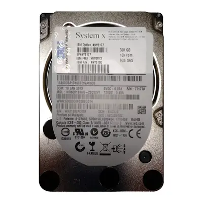 49Y6180 IBM 600GB 10000RPM SAS 6Gb/s 2.5-Inch 16MB Cache Hard Drive