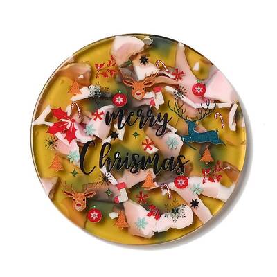 Transparent Christmas Themed Cellulose Acetate(Resin) Pendants
