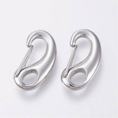 Tarnish Resistant 304 Stainless Steel Push Gate Snap Keychain Clasp Findings