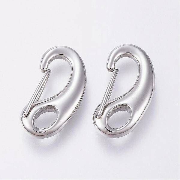 Tarnish Resistant 304 Stainless Steel Push Gate Snap Keychain Clasp Findings