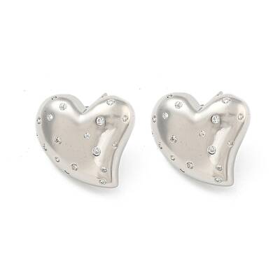 Rack Plating Brass Micro Pave Cubic Zirconia Stud Earring