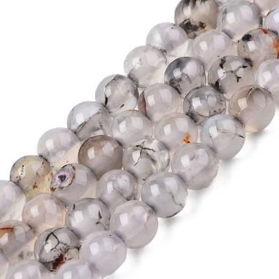 Round Natural Dragon Veins Agate Beads Strands