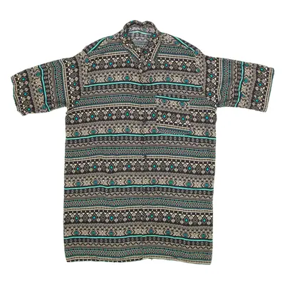 Mens Shirt Blue Crazy Pattern M