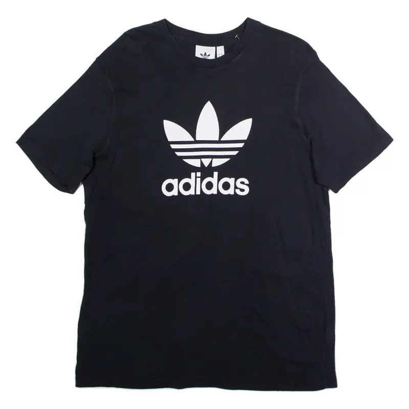 ADIDAS ORIGINALS Mens T-Shirt Black Crew Neck L