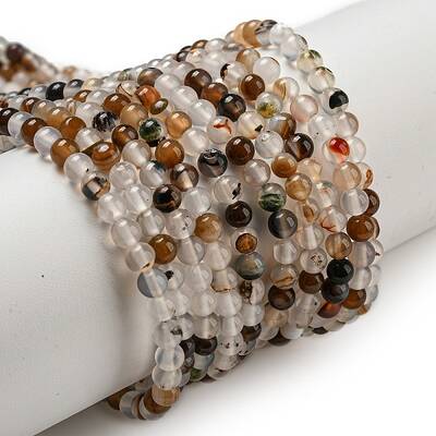 Natural Dendritic Agate Beads Strands