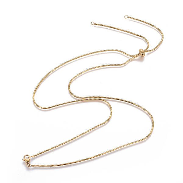 Adjustable 304 Stainless Steel Slider Necklaces