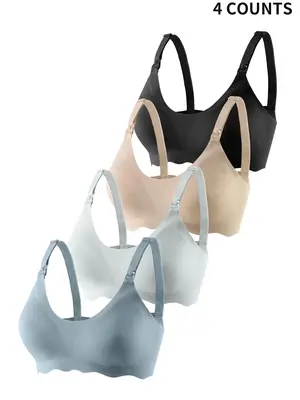Maternity Wireless Bra, Adjustable Strap Nursing Bra, Women's Maternity Underwear for Postpartum, Pregnancy Bra for Breastfee...