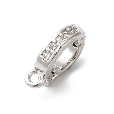 Brass Micro Pave Clear Cubic Zirconia Enhancer Shortener Pendant Bails