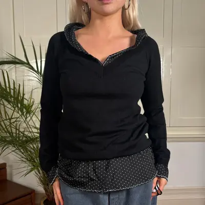 Love Moschino Jumper - Small Black Wool