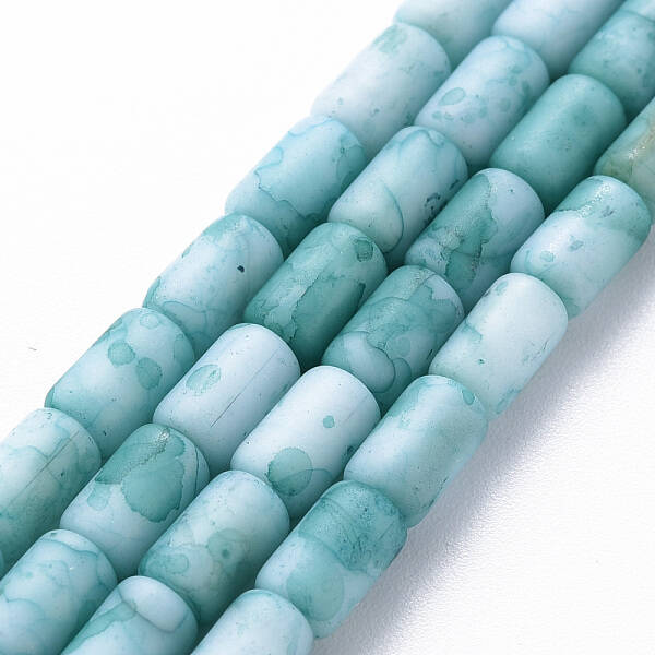 Opaque Baking Painted Crackle Glass Beads Strands