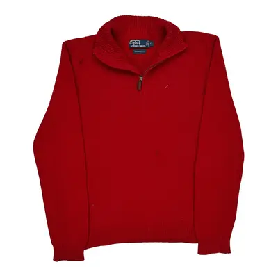 Polo Ralph Lauren 1/4 Zip - Large Red Wool