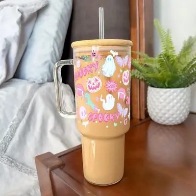 Sip-Sip Hooray! Halloween Tumbler β Cup with Lid & Straw, Spooky Season Iced Coffee Gift, Halloweentok 2024 Reusable Drink...