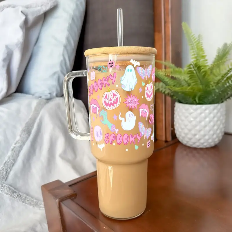 Sip-Sip Hooray! Halloween Tumbler –  Cup with Lid & Straw, Spooky Season Iced Coffee Gift, Halloweentok 2024 Reusable Drink...
