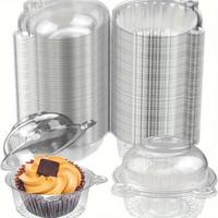 Disposable Cupcake Packaging Box, 50pcs Clear Cute Bear Pastry Dessert Muffin Cup, Perfect for Muffins, Mousse, Pastry & Sand...