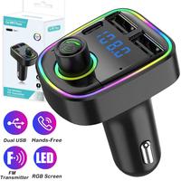 FM Transmitter Car Bluetooth Adapter, Wireless Radio Music Adapter Car Kit with 2 USB Charging, Audio Receiver Car Charger MP...