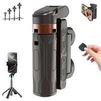 Lightweight One Push Button 360° Rotation Selfie Stick Tripod, Portable Mini Tripod with Remote, Metal Supports Up to for Ou...