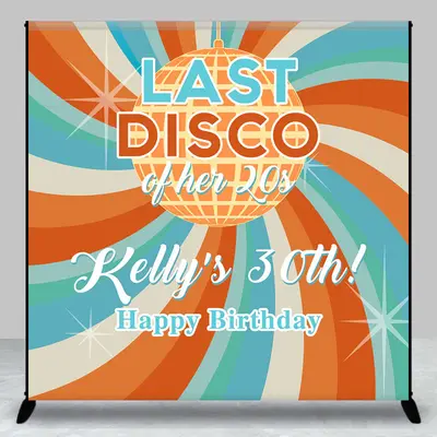 Last Disco Ball Custom Name 30th Birthday Backdrop