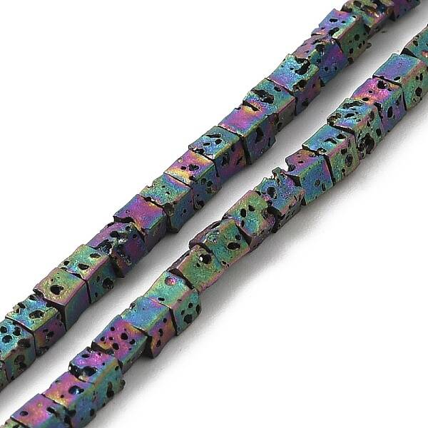 Electroplated Natural Lava Rock Beads Strands