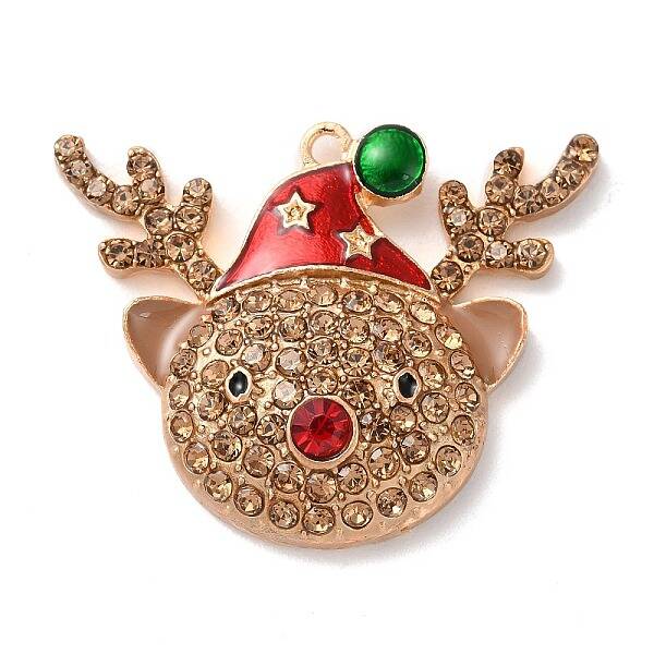 Christmas Zinc Alloy Rhinestone Pendnats